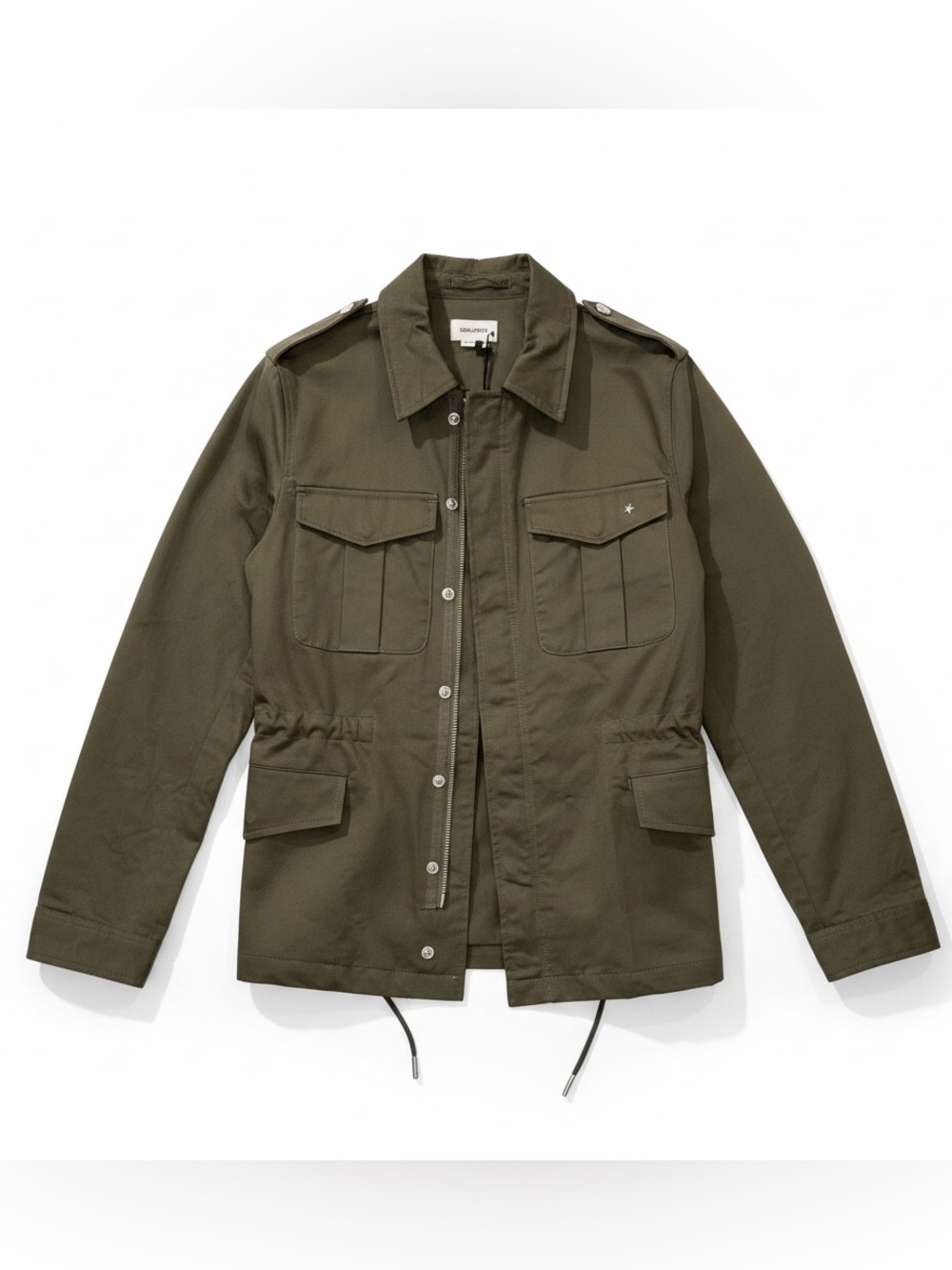 Zadig & Voltaire Kayak Art Is Truth Jacket M Khaki Military Utility NWT $598
